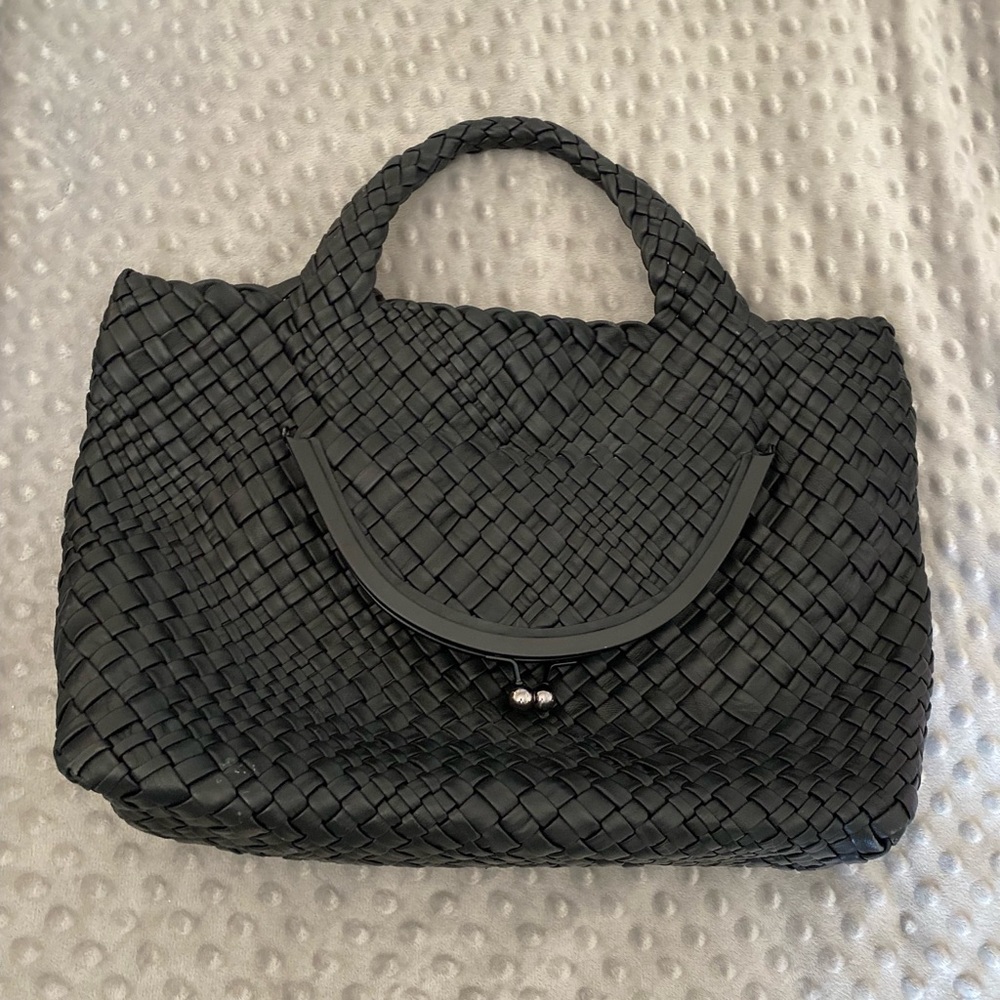 Falor Italian Black Handwoven bag